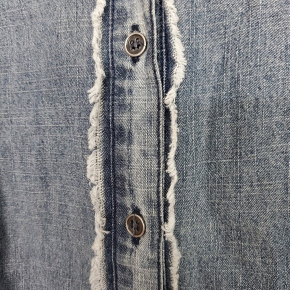 Rare Jaded Gypsy Come My Way Shirt Chambray Denim Button‎ Puffy Sleeve L/XL - Picture 4 of 9